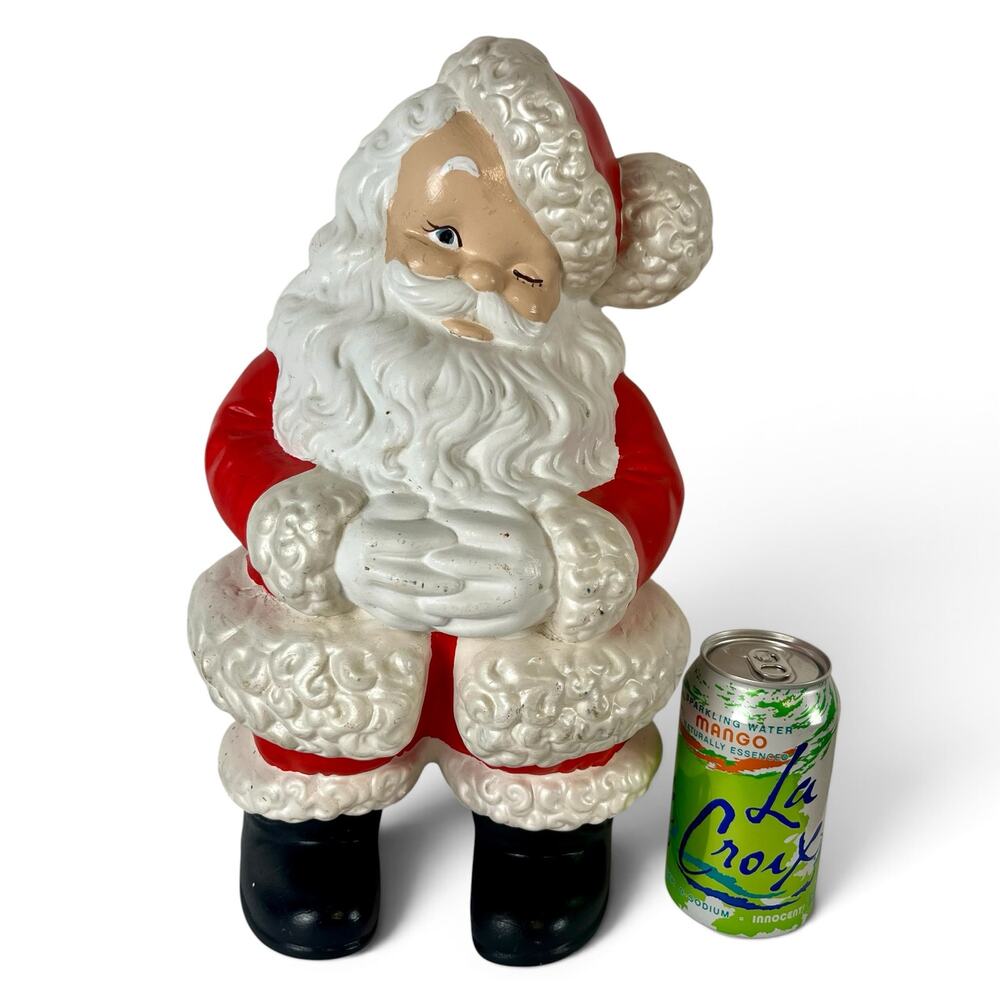 Vtg Mid Century Ceramic Winking Santa Claus 14" Atlantic Mold Christmas Decor